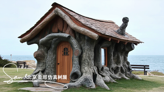 16x9_水泥塑石仿木屋_外觀高度模仿樹樁_有著逼真的年輪紋理和樹皮形態(tài)_ (59).png