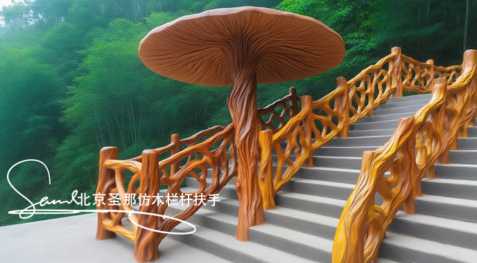 jimeng-2025-06-25-1421-正在施工制作的旅游區(qū)樓梯室外安全圍欄設(shè)計(jì)制作過程，美工正在施工制作，先用鋼筋焊接....jpeg