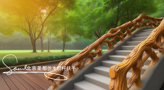 jimeng-2025-06-25-2424-正在施工制作的旅游區(qū)樓梯室外安全圍欄設計制作過程，美工正在施工制作，先用鋼筋焊接....jpeg