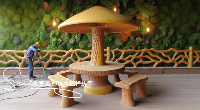 jimeng-2025-06-25-5533-正在施工制作的旅游區(qū)樓梯室外安全圍欄設(shè)計(jì)制作過程，美工正在施工制作，先用鋼筋焊接....jpeg
